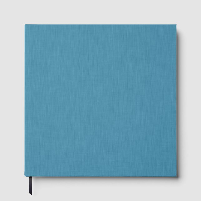 Livre D'or Calme & simple Fond texturé en lin bleu  (Recto)