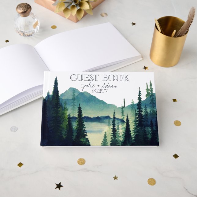 Livre D'or Camping Mariage Custom Guest Book (Recto ouvert)