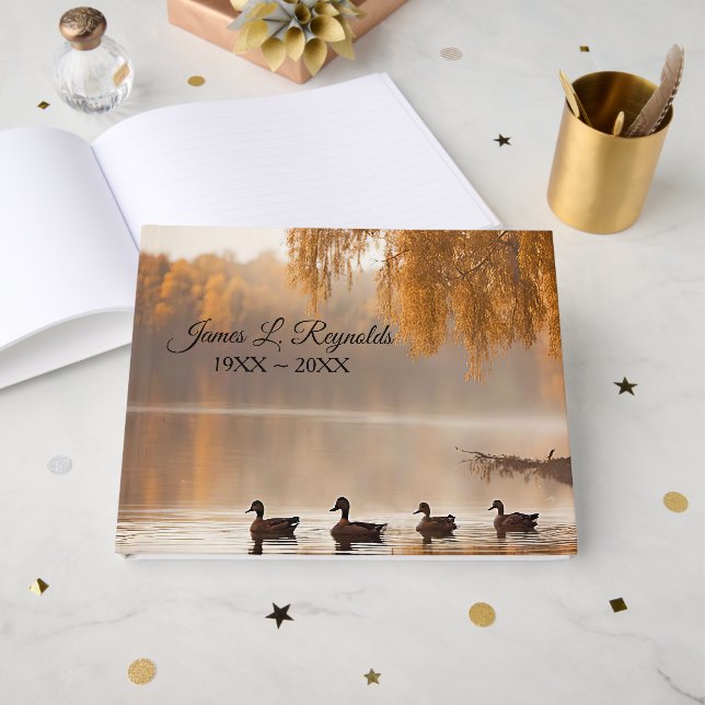 Livre D'or Canards De L'Automne Avec Arbre (Recto ouvert)