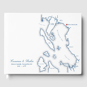 Livre D'or Carte Bellingham Washington Élégant Mariage de mar