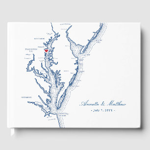 Livre D'or Carte de la baie de Chesapeake à Annapolis pour ma