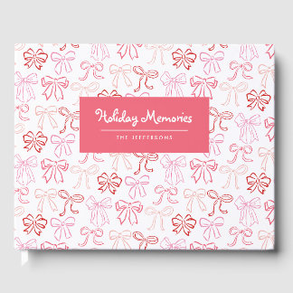 Livre D'or Carte de vacances personnalisée avec rubans roses