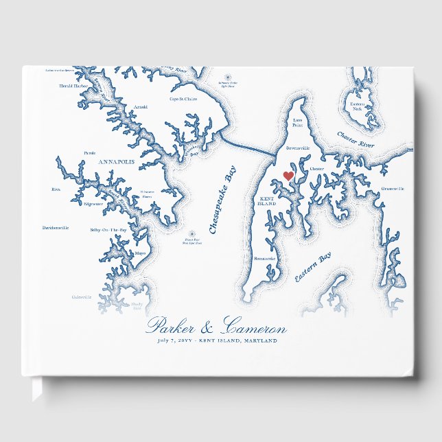 Livre D'or Carte du Maryland de Kent Island Destination Maria (Recto)