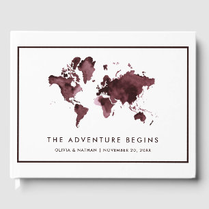 Livre D'or Carte du monde de Bourgogne   Elégant thème de voy