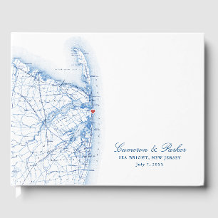 Livre D'or Carte Sea Bright New Jersey Mariage élégant