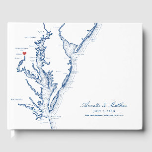 Livre D'or Carte Washington D.C. Élégant Mariage bleu marine