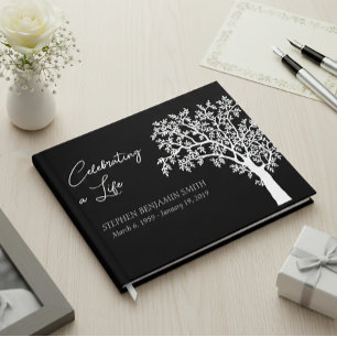 Livre D'or Célébration de la vie Arbre blanc