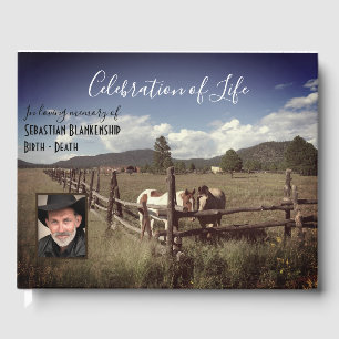 Livre D'or Célébration De La Vie Beaux Chevaux Photo Personna