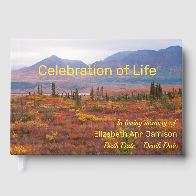 Livre D'or Célébration de la vie Denali Autumn Alaska Memoria (Recto)