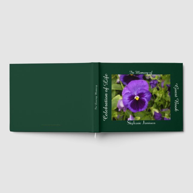 Livre D'or Célébration de la vie Pansy de fleurs violettes fl (Complet)