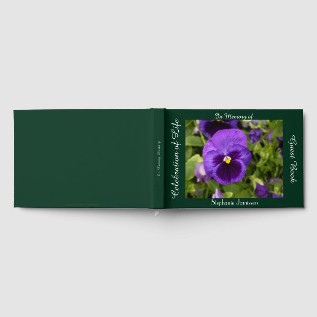 Livre D'or Célébration de la vie Pansy de fleurs violettes fl (Complet)