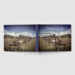 Livre D'or Célébration De Vie Beaux Chevaux Sur Mesure