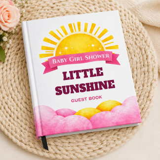 Livre D'or Célébration minimaliste de bébé fille au soleil do