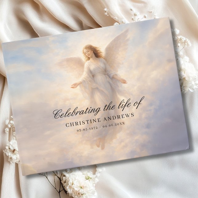 Livre D'or  Celebration of Life - Angel Funeral Memorial (Custom Celebration of Life - Angel Funeral Memorial Guest Book)