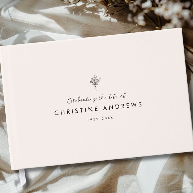 Livre D'or Celebration of Life Floral Memorial Beige Mist (Celebration of Life Floral Memorial Beige Mist Guest Book)