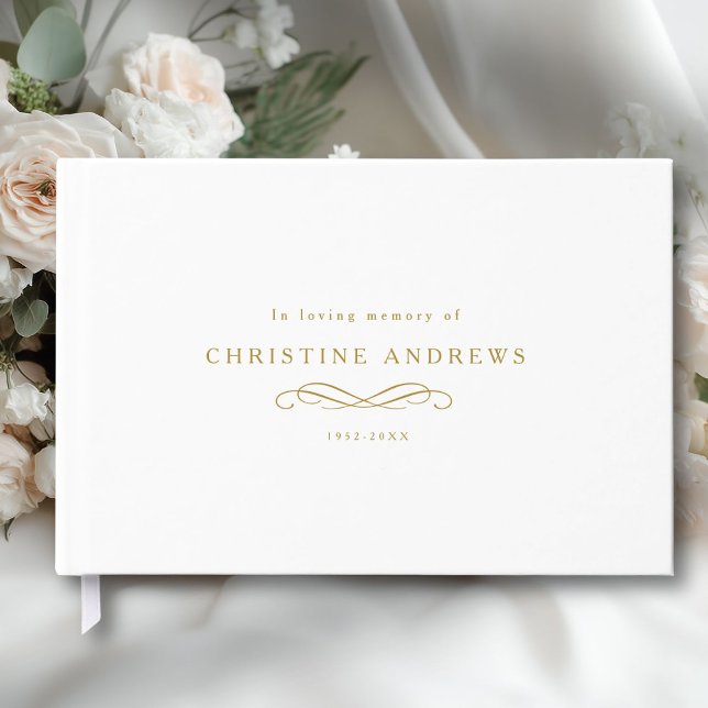 Livre D'or Celebration of Life Memorial–Elegant Minimal White (Celebration of Life Memorial–Elegant Minimal White Guest Book)