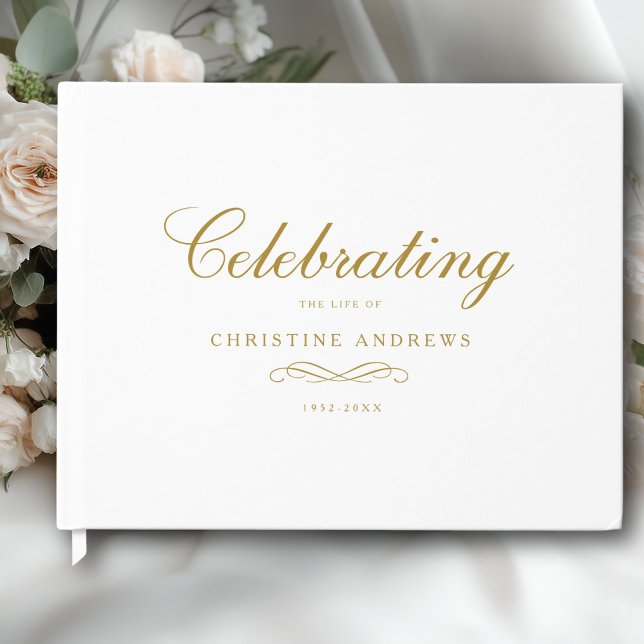 Livre D'or Celebration of Life Memorial–Elegant Minimal White (Celebration of Life Memorial–Elegant Minimal White Guest Book)