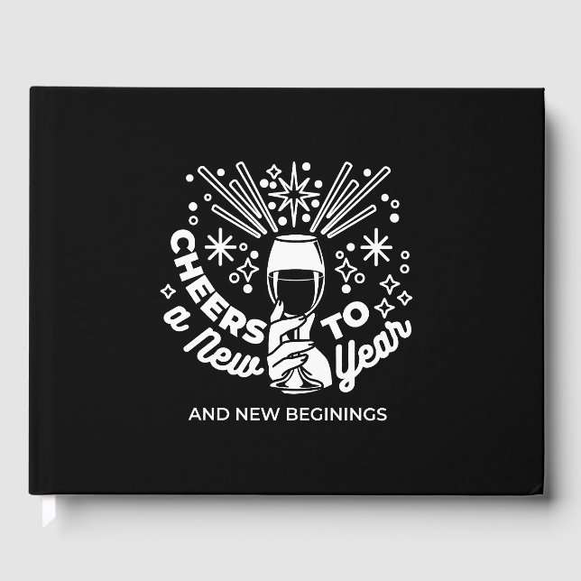 Livre D'or Célébrer les nouveaux débuts Vin Verre Illustratio (Recto)