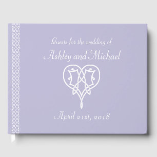 Livre D'or Céltic Weave Hearts in Lavender Guest Book