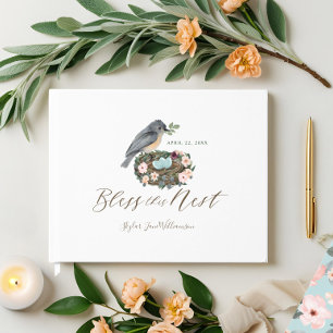 Livre D'or C'est le Baby shower de nid d'un garçon Floral