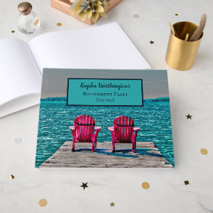 Livre D'or Chaises de plage rouge sarcelle maison au bord du