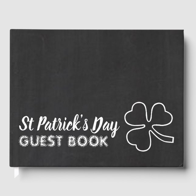 Livre D'or Chalkboard Shamrock, Saint Patrick's Day (Recto)