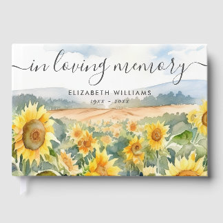 Livre D'or Champ de tournesols en souvenir funéraire
