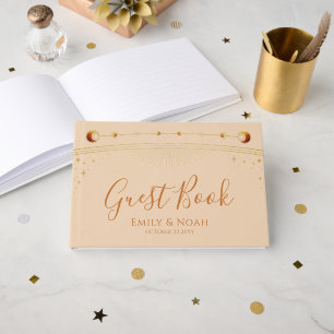 Livre D'or Champagne céleste Gold Sun Moon Stars Mariage