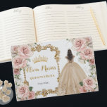 Livre D'or Champagne Florale rose vintage Quinceanera<br><div class="desc">Coordonnez votre fête avec cet élégant livre d'hôtes personnalisé Blush Rose Roses Floral! Personnalisez-le facilement et rapidement, cliquez simplement sur le bouton Modifier à l'aide de l'outil de conception pour modifier davantage le texte, le libellé, le style de police, la taille de police et la couleur de police. Vous pouvez...</div>