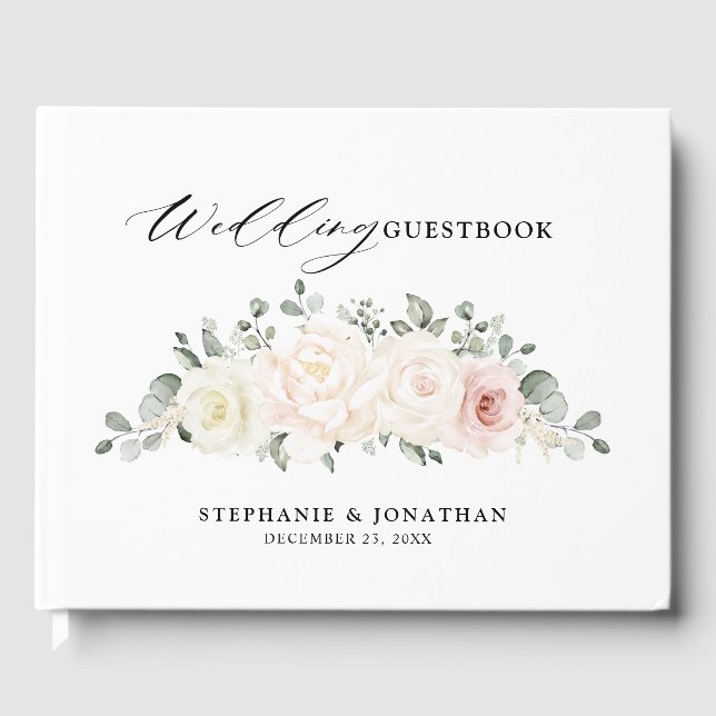 Livre D'or Champagne Ivory Blush rose Floral Mariage (Recto)