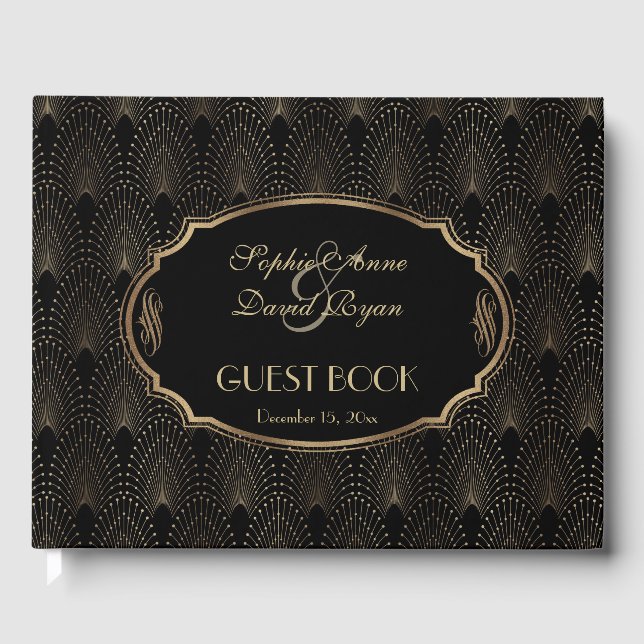 Livre D'or Charm Great Gatsby 20s Art Déco Mariage (Recto)