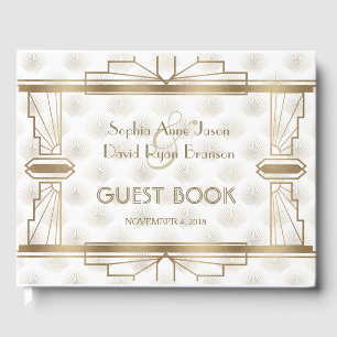 Livre D'or Charmante Gold Great Gatsby Art Déco Mariage des a