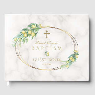 Livre D'or Charme Fruits de citron Marbre Gold Cross Boy Bapt