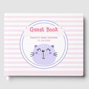 Livre D'or Chat mignon pourpre BABY SHOWER