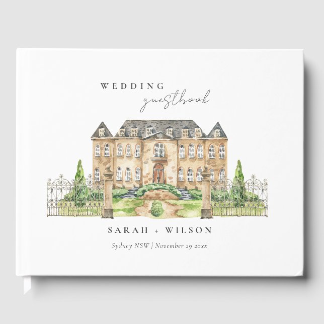 Livre D'or Chateau Chateau Manor Watercolor Mariage (Recto)