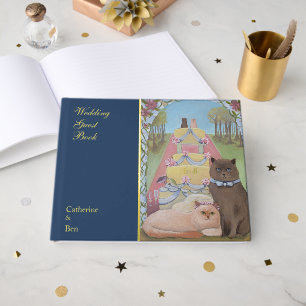 Livre D'or Chats de mariage de conte de fée 10,5" x 8,25" Or