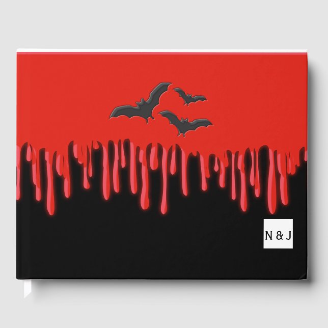 Livre D'or Chauves-souris gothiques et Halloween sang rouge d (Recto)