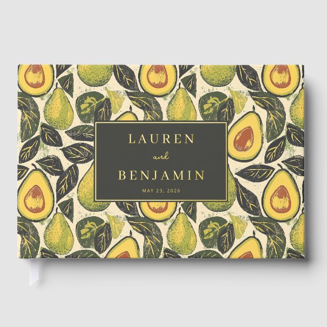 Livre D'or Cheerful Green Avocado Botanical (Recto)