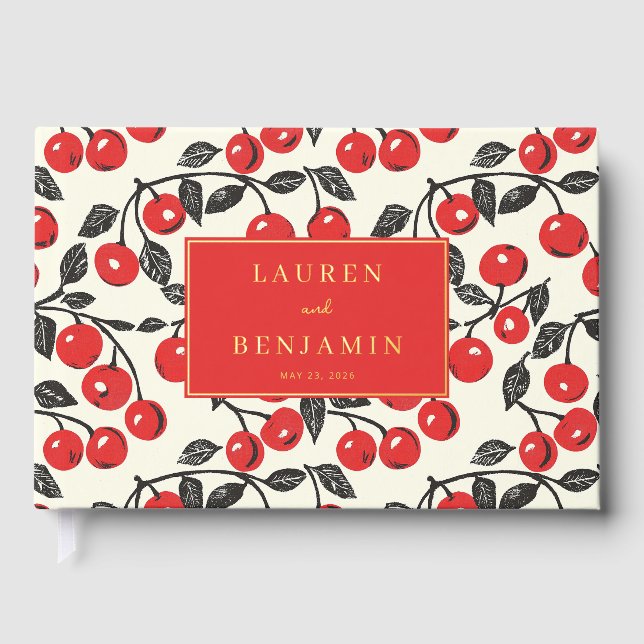 Livre D'or Cheerful Red Cherry Botanical Illustration (Recto)