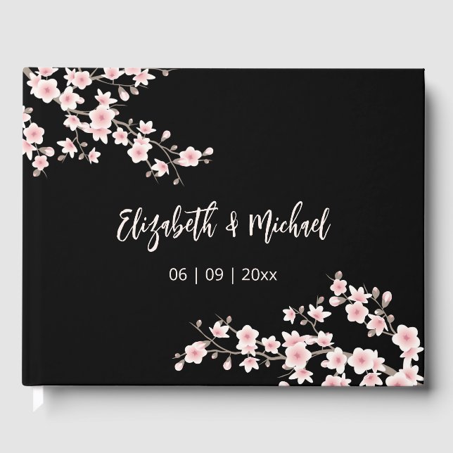 Livre D'or Cherry Blossom Apricot  Floral | Wedding (Recto)