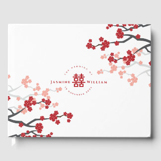 Livre D'or Cherry Blossoms & Double Bonheur Mariage chinois
