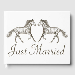 Livre D'or Cheval Mariage Occidental Marié Rustique Brown