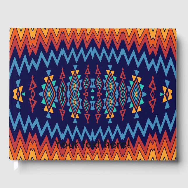Livre D'or Chevrons et rhombus conception abstraite (Recto)