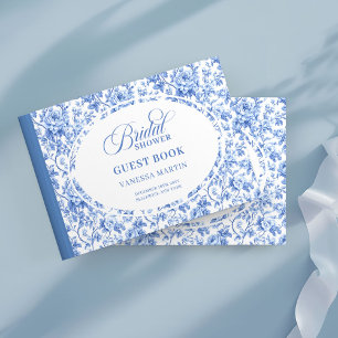 Livre D'or Chic bleu marine toile roses mariage Shower Invité
