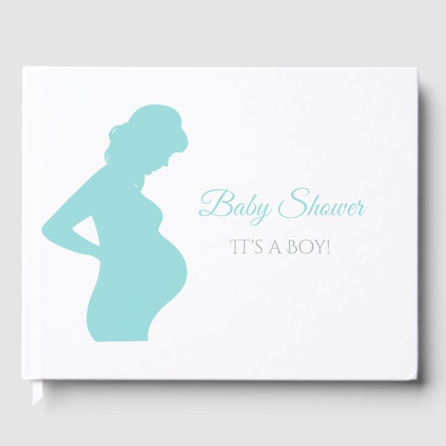 Livre D'or Chic Boy Baby shower Femme Enceinte Bump bébé (Recto)