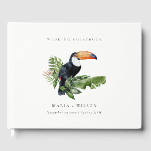 Livre D'or Chic Elegant Tropical Rainforest Toucan Mariage