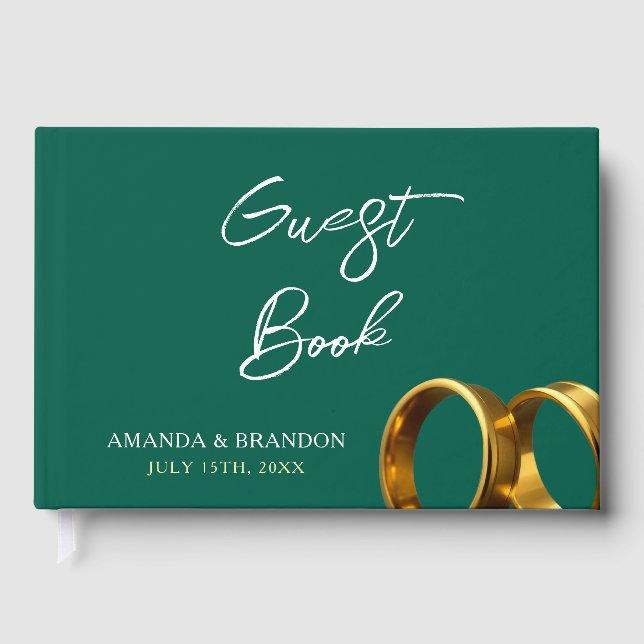 Livre D'or Chic Emerald Green Gold Rings Mariage (Recto)