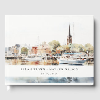 Livre D'or Chic Mariage d'aquarelle Annapolis Maryland