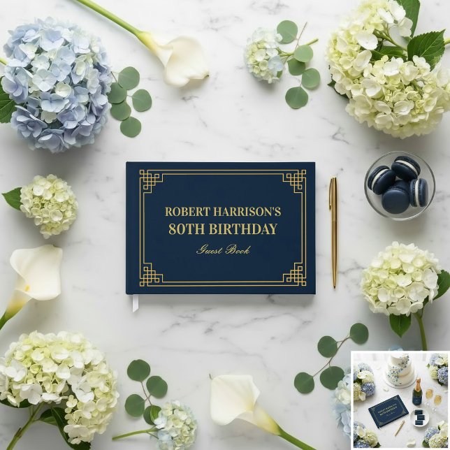 Livre d'or chic marine or 80e anniversaire (SEE FULL SUITE AT BOTTOM)