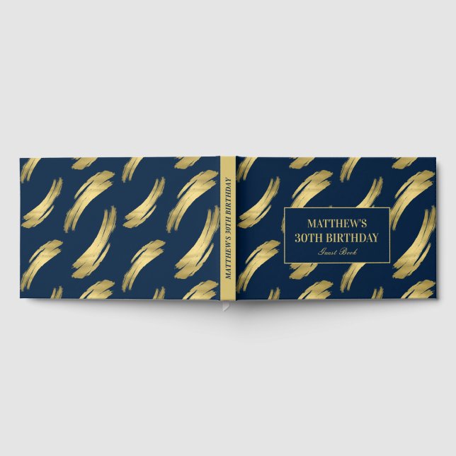 Livre D'or Chic Navy Gold Foil Anniversaire (Complet)